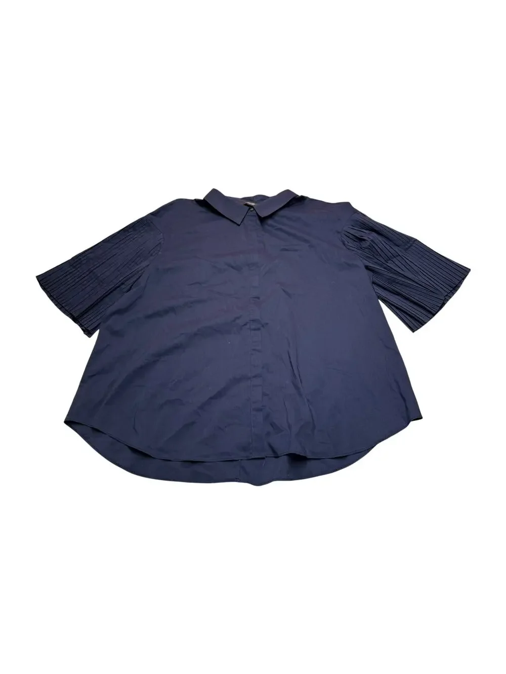 Simply Vera Vera Wang Navy Pleated Sleeve Blouse XXL - Picture 1 of 8